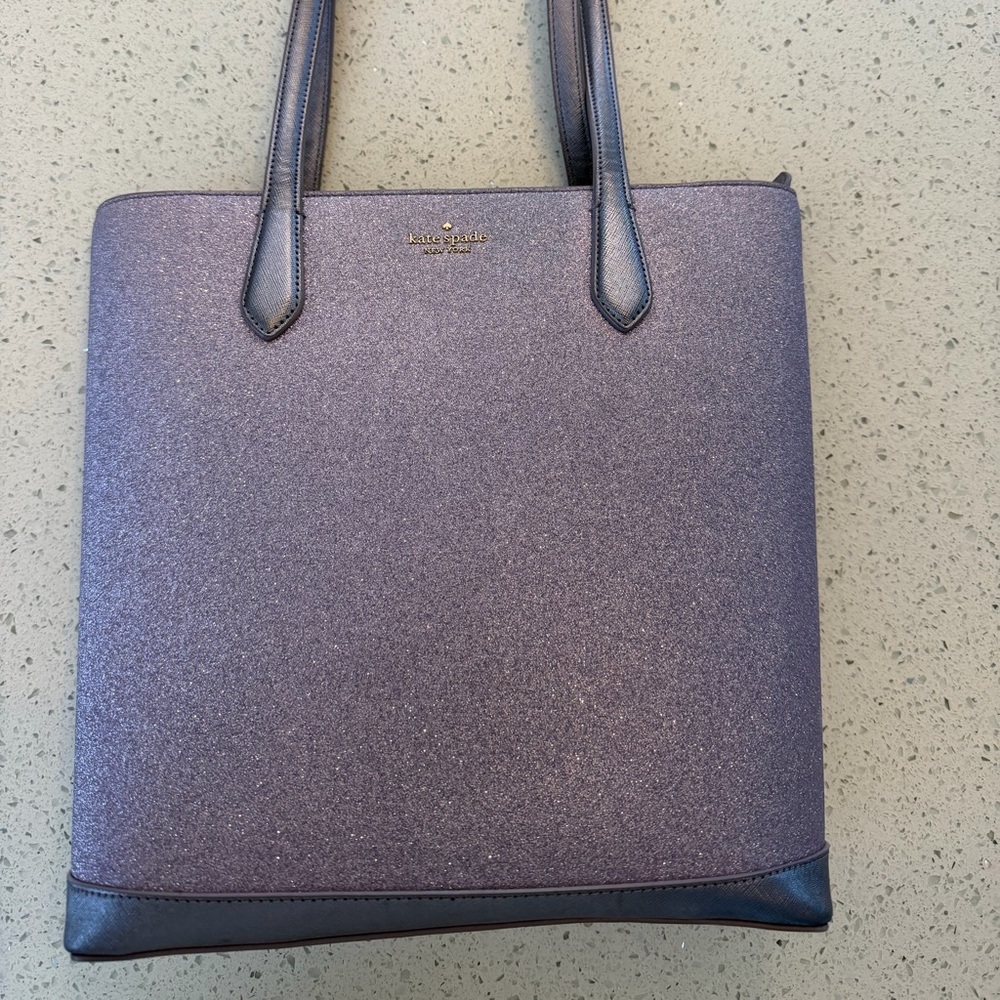 Kate Spade Tinsel Lilac Frost Purple Glitter Shoulder Tote Bag - Picture 16 of 16